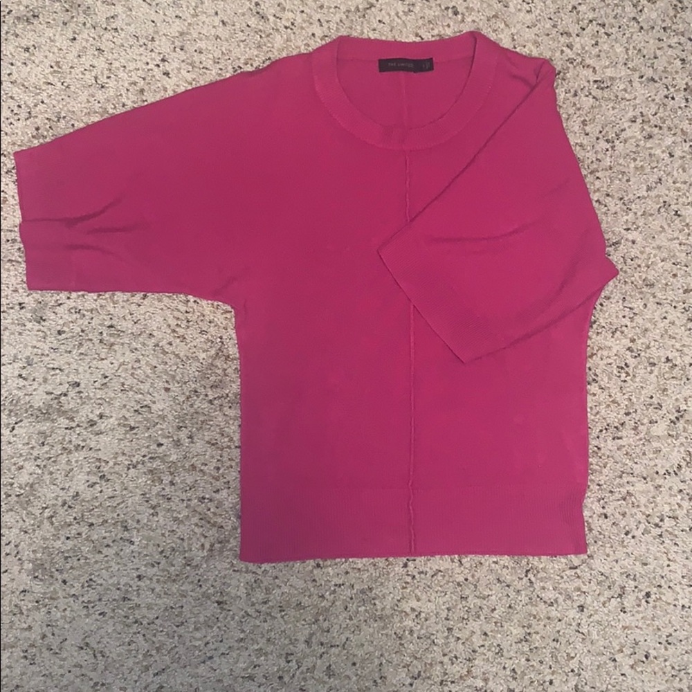 The Limited pink 3/4 sleeve sweater